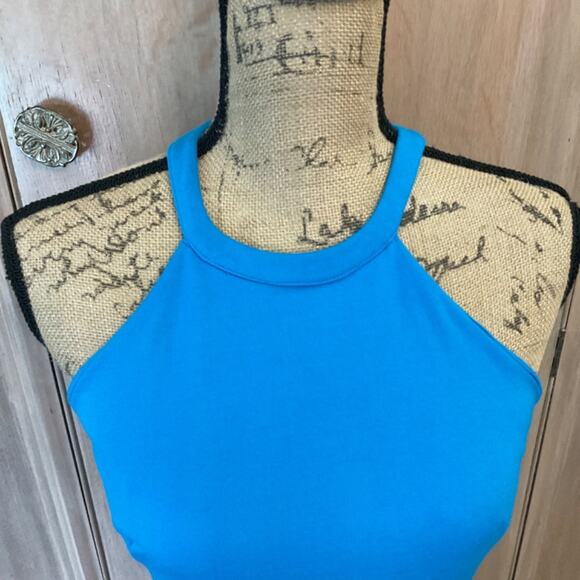 Amanda Uprichard Y2K turquoise Bodycon Midi Dress blue stretch office siren S - Picture 6 of 15